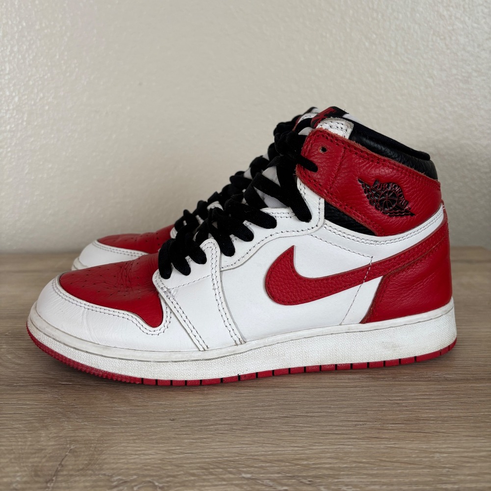 Nike Air Jordan 1 Retro High OG Heritage Red White Black 555088-161 Kids - Picture 3 of 10
